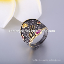 Antique jewellery rings women's finger rings with black gold plating rings jewelry